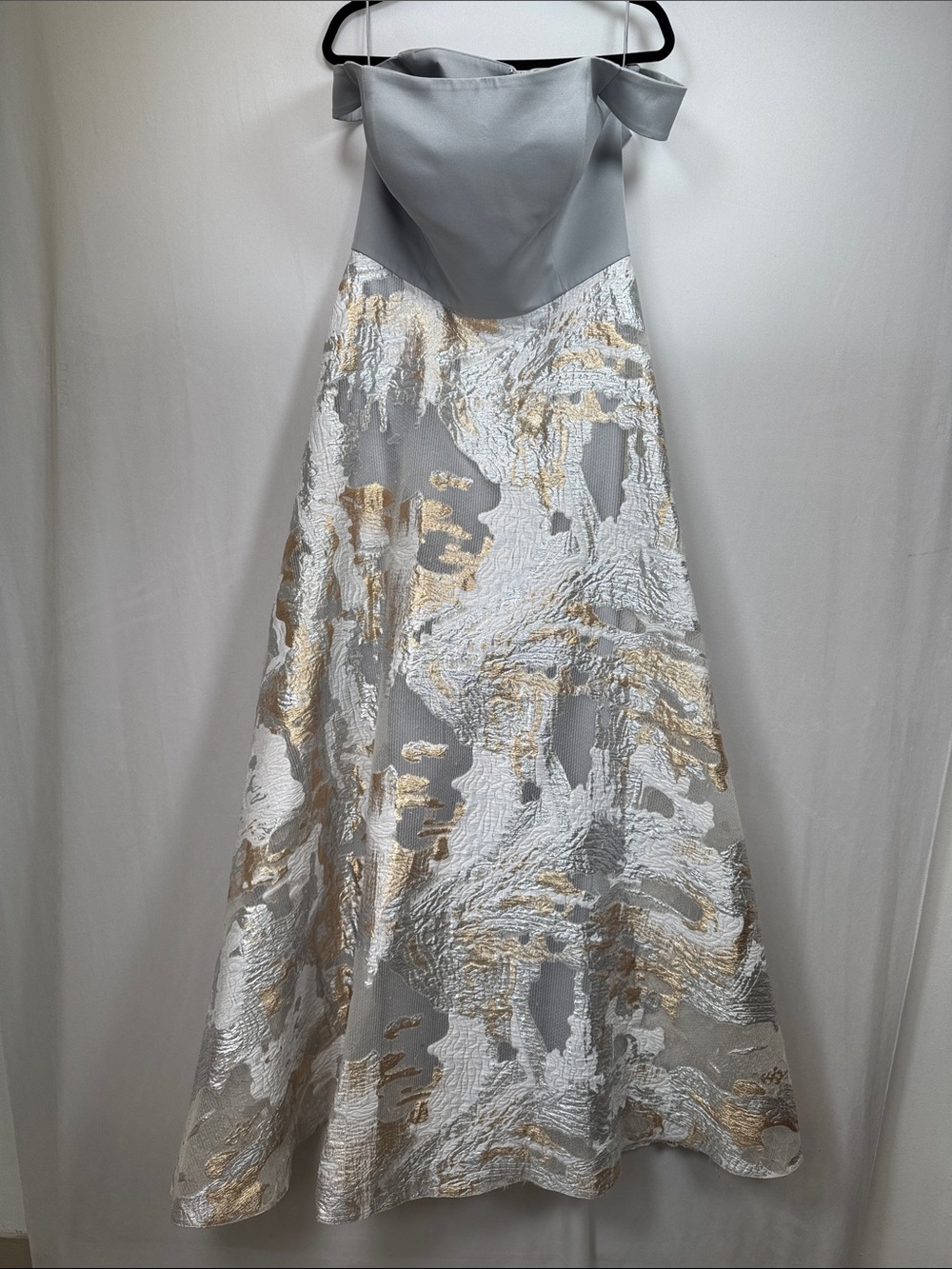 Nina Raynor Silver Gold Formal Evening Dress Gown Mother of Bride